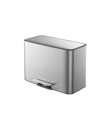 China Sustainable 2 Compartment Stainless Steel Indoor Household Kitchen Recycle Bin Stainless Steel Recycle Bin 2x18L for sale