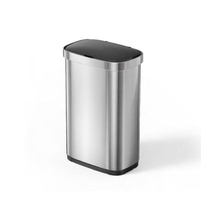 China 50L Kitchen Waste Bin Automatic Trash Bin Waste Bin Automatic Touchless Stainless Steel Touchless Sensor Infrared Home Trash Can for sale