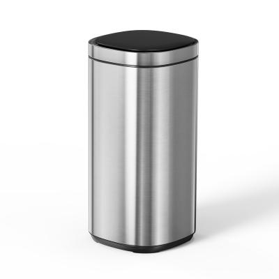 China Touchless Stainless Steel Infrared Sensor Trash Can 30 Liters Kitchen Waste Viable Home Automatic Trash Can Rubbish Bin for sale