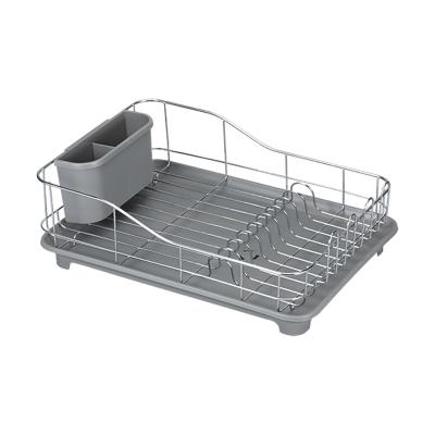 China Dish Rack Kitchen Storage Racks Organizer Steel Adjustable Dish Drainer Over Sink Dish Dryer Rack for sale