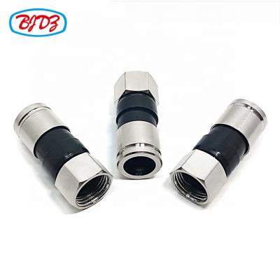 China Rf rf extruded coaxial male connector F compression cable to wire rg6 cable connector for sale