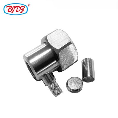 China audio & Video 4.3/10 Male Right Angle Crimp RF Coaxial Connector For LMR195 Cable for sale