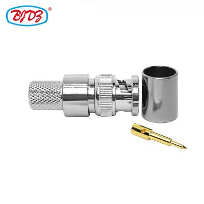 China Straight RF cctv bnc male /plug rg213 cable crimp connectors for sale