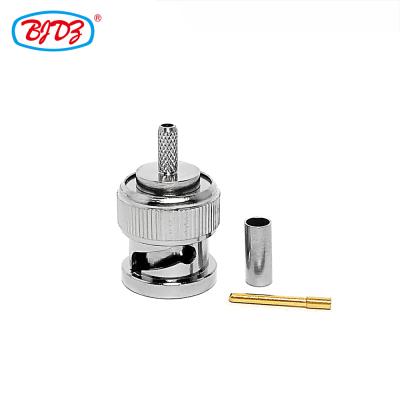 China Male RF Coaxial 75ohm Plug Crimp BNC Male Straight Connector For LMR100 Cable for sale