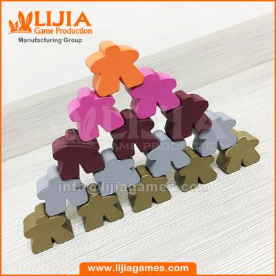 China Eco-friendly Custom Wooden Multi Color Wooden Game Pieces Meeple For Wooden Board Game Card Game Brand for sale