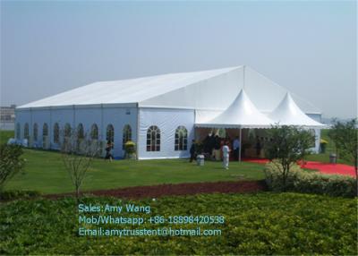 China Hexagonal Outdoor Event Tents , Aluminum Frame Backyard Party Tent With Clear Window for sale