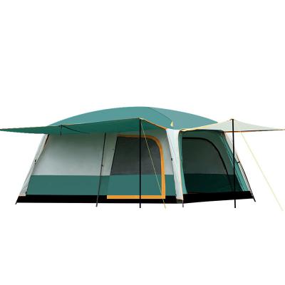 China Extended type one-living two-chamber outdoor camping tent 8-12 people outdoor space waterproof camping tent for sale