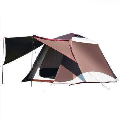 China Extended Type Camping Tent Outdoor Blackout Tent Fabric Rainproof Wild Camping Tent 4-6 People Pop Up Teepee Tent for sale