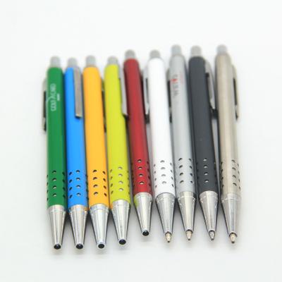 China Promotional hot popular cheap ballpoint pen metal click ball pen click action gift promotional pen 2022 new style with custom logo for sale