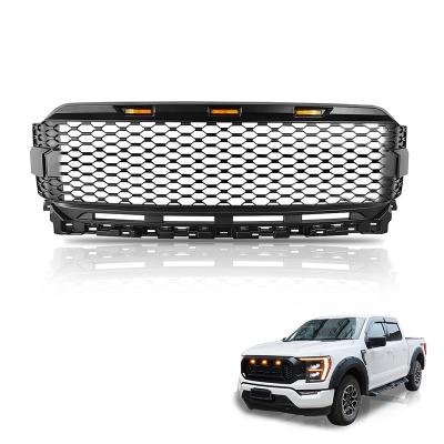 China 2021 Spedking 4x4 Accessories Pickup Truck Raptor Body Kit Parts ABS Matte Black Front Car Grill For Ford F150 for sale