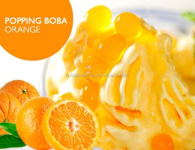 China JUMPING BOBA ORANGE FLAVOR, FRUIT JUICE BALL JUMPING BOBA round for sale