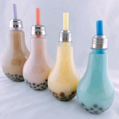 China Plastic Beverage PET Bulb Jar Lamp Bottle For Beverage for sale