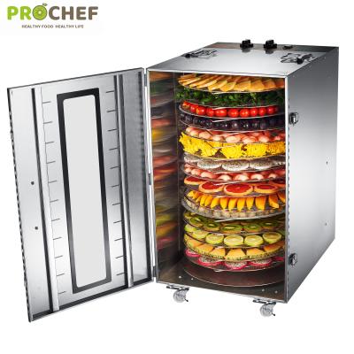 China Hotels 16 Trays Rotating Stainless Steel Electric Fruit Food Dehydrator Machine for sale