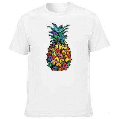 China QUICK DRY Custom Mens Pineapple Pizza Fruit Printed T-shirt Leisure Shorts Sleeve T-shirt Streetwear Funny Aesthetic Graphic Tees Clothes for sale