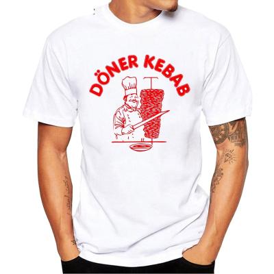 China QUICK DRY Custom Mens White Sleeve Tops Summer Doner Tee Shirts Funny Kebab Short Graphic Tees Clothes Streetwear for sale