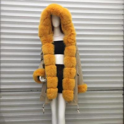 China Real real fox fur lining anti-shrink parka with removable hoods removable liner parka en venta