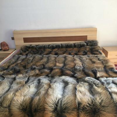 China Use 2018 Real Fur Large Soft Blanket , Fox Fur Blanket for sale