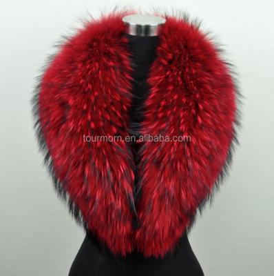 China Soft Hand Feeling Colored Detachable Fur Collars , Fox Fur Collars With Finland Fox Fur for sale