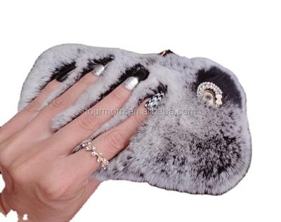 China Soft Hand Feeling Rabbit Fur Phone Case For iPhone for sale