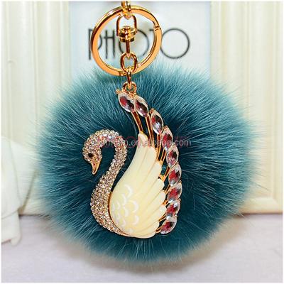 China Soft Hand Feeling 2016Mixed Color Pom Pom Keychain/Rex Rabbit Fur Ball/Faux Rabbit Fur Ball Pompom Bag Charm for sale