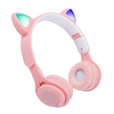 China Wireless Headband Earbuds RGB Rabbit Ears Headphones With Mic Cute Girls Music BT Headphones For Kids Gamer Cat Ears Earphone for sale