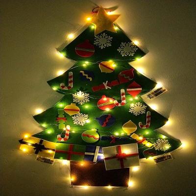 China Chirstmas DIY Christmas Tree Decor Felt Christmas Tree With 26 Pcs Ornaments 3.1FT DIY Christmas Tree Wall Decor for sale