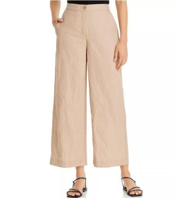 China QUICK DRY Ivory Wide Leg Pants Pocket Dating Casual Women's Pants for sale