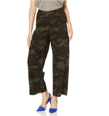 China QUICK DRY Women's Camouflage Zipper Jumpsuits Loose Women's Jogger Casual Cargo Pants for sale