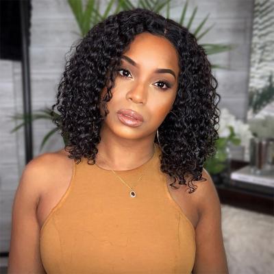 China Custom Lace Deep Curly Remy Hair Wigs Brazilian Human Deep Curly 360 Transparent Lace Frontal Wigs for sale