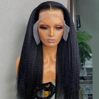 China New Trend 360 Lace Frontal Brazilian Hair Straight Kinky Curly Wig Transparent Pre Plucked Lace Front Wigs for sale