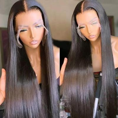 China 100% Straight Selling Virgin Human Hair Straight Indian Raw Transparent 13x4 Full Lace Wigs 100% Frontal Wig for sale