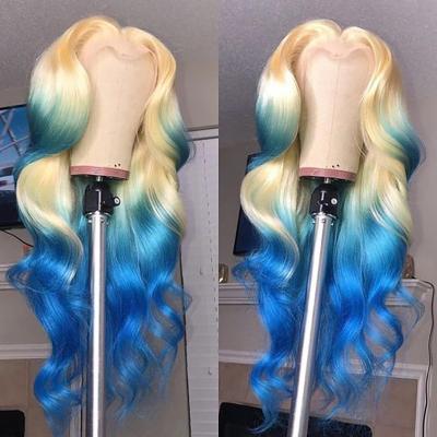 China New Silky Brazilian Body Wave Trend Virgin Colored Hair Cuticle Aligned Transparent Human Hair Wig 13x6 Lace Front Resistant Cuticle Front Wigs for sale