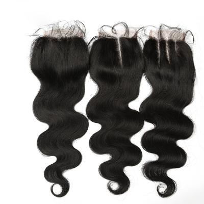 China Factory Direct Supply 4x4 Body Wave Women's Cheap Transparent Swiss Virgin Hair Lace Closure And Headband for sale