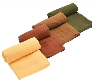 China Anti-bacteria Baby Muslin Bamboo Blanket 2 Layers Wrap Blanket Cotton Fabric Wholesale Organic Muslin for sale