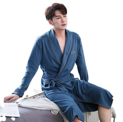 China High Quality QUICK DRY for Shower and Bath Terry Cloth Blue Spa Bathrobe 100% Cotton for sale