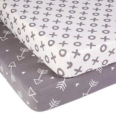 China Soft 100% Cotton Tank Top Baby Crib Sheet Crib Sheet, Baby Bedding Fitted Sheet with Customized Design for sale