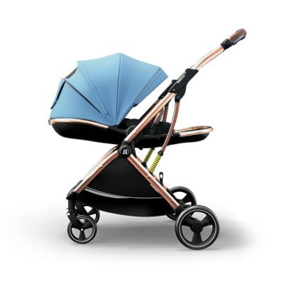 China Multifunctional Coballe Purpose Baby Stroller One Hand Fold Eggs Leather Chinese Supplier Custom Desgin Sale OEM Directly Customized Frame Gold Logo for sale