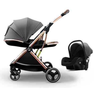 China Coballe 2022 Multifunction Purpose Coballe 2022 Hot Sale Baby Stroller Chinese Leather Custom OEM Directly Customized Gold Frame Logo Black for sale