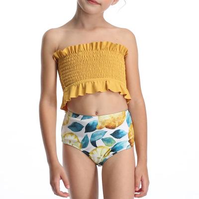 China Breathable Popular Textured Bikini For Kids Young Boys Swimwear Custom Cute Girls for sale