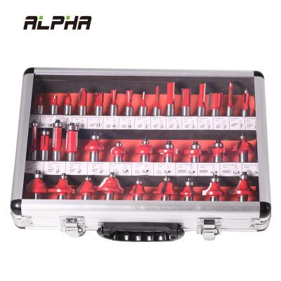 China YG6 Hard Alloy Alpha Dropshipping Wood Router Bits Set 35 Pieces 12mm Shank T Shape Wood Milling Cutter For DIY Woodworking Project for sale