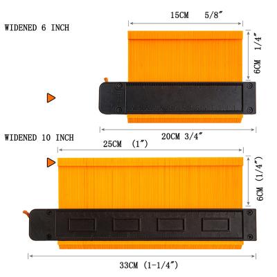 China All Kinds Of Modeling Alpha 2 Packs 6 Inch And 10 Inch Ultra Widen Shape Profile Contour Gauge With Plastic Lock For Corners Or Woodworking for sale