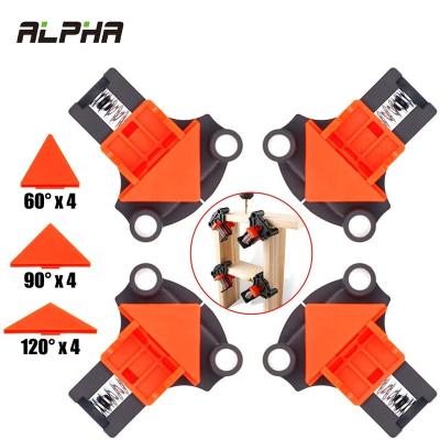 China Assembly Alpha Adjustable DIY 90 Degree Positioning Corner Clamp Adjusts Right Angle Clamps for Woodworking Set of 4 for sale