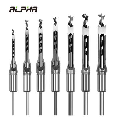 China HSS Alpha Hardness Sharp Durable Mortising Chisel Square Hole Drill Bit Set 1/2, 1/4, 3/4, 3/8, 5/8, 5/16, 9/16 Inch For Woodworking wood for sale