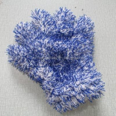 China Special Eco - Friendly Microfiber Material Five Finger Wash Glove for sale