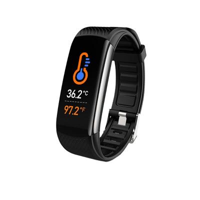 China Multi Modes IP67 Fitness Tracker Sport Wristband Smart Time BP Blood Oxygen Health Body Temperature Touch Screen Wristband C6T for sale