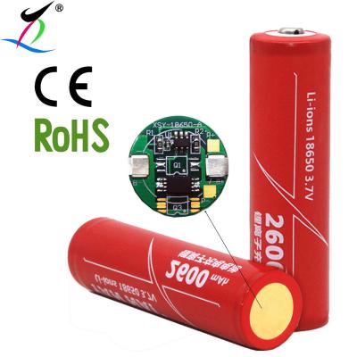 China NCR 18650 Li-ion rechargeable battery with protection board capacity 2600mah battery for 18*69mm flashlight for sale