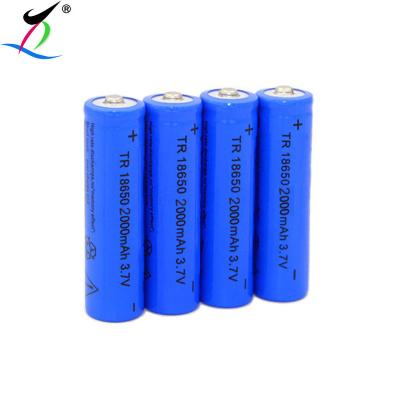 China 2000 mAh Rechargeable Battery Genuine Capacity 18650 Li-ion Batteries for Remote Control Flashlight Toy and etc. 18*69mm for sale