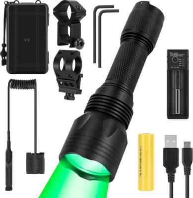 China Camping Flashlight 800LM Green Hunting Light Predator With Picatinny Rail Mount, Remote Switch for sale