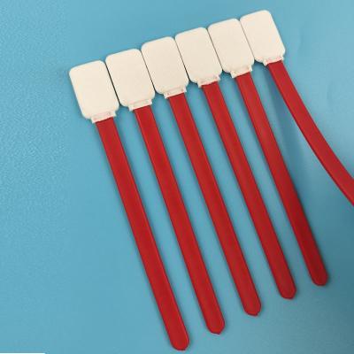 China 714 Lint Free Red PP Stick Flat Square Polyester Swabs Cleanroom Cleaning Swab Stick for sale