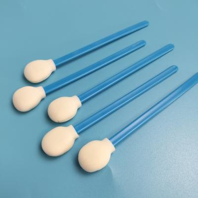 China Lintvrije industriële reinigingsswab Blauwe stok Ronde spons swabs voor de schoonkamer Te koop